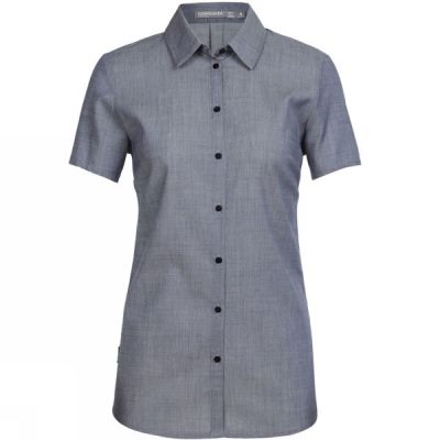 Camisa Icebreaker Kala Manga Corta Mujer Gris - Chile TZR307915